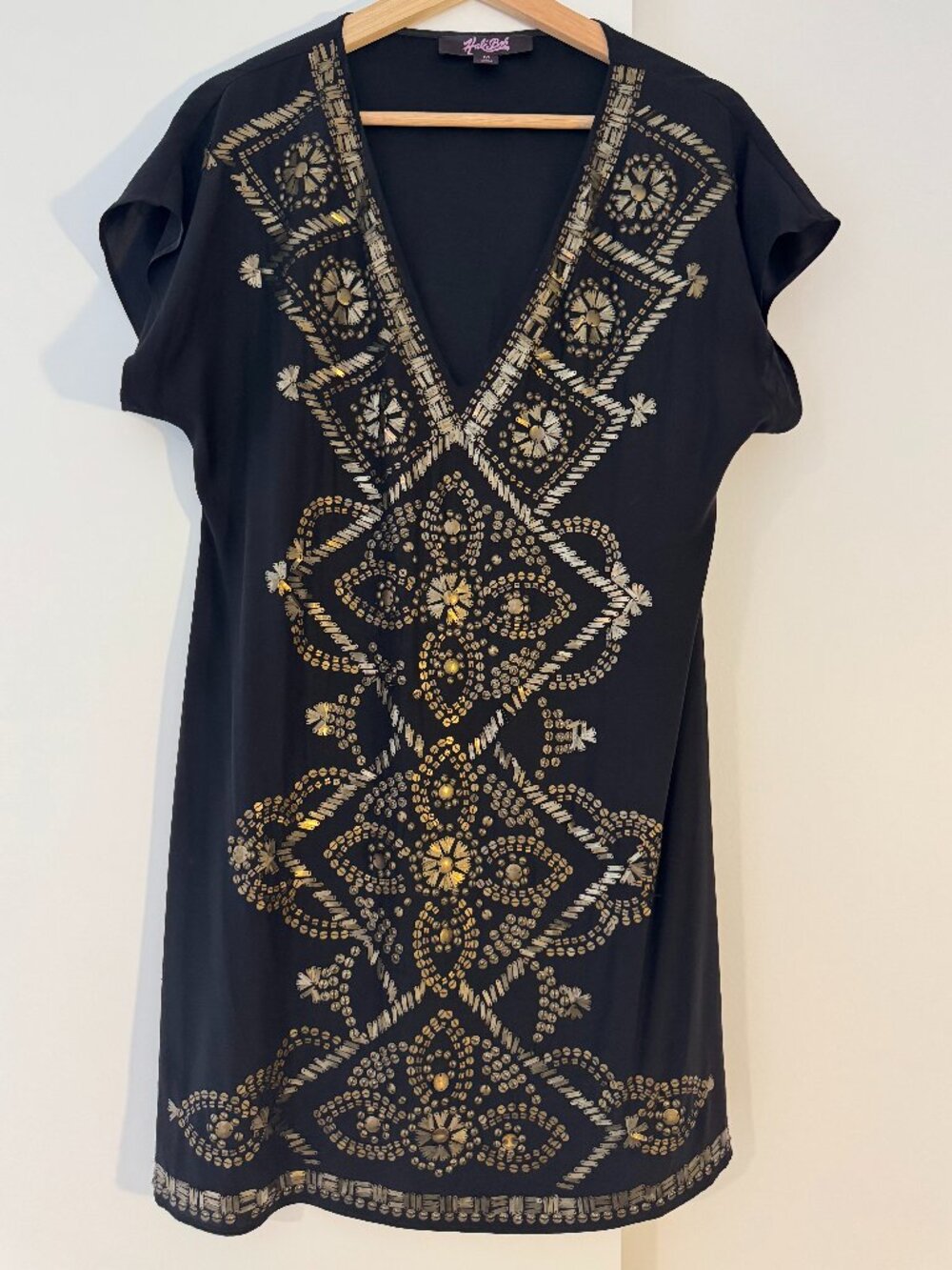 Bohemian Black Silk Dress